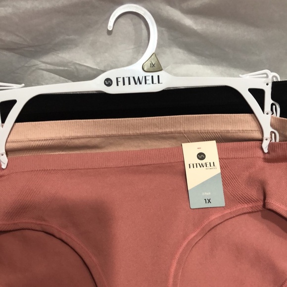 Fitwell Intimates 3pack stretch ribbed black nude mauve pink panties size 1X new - Picture 3 of 10